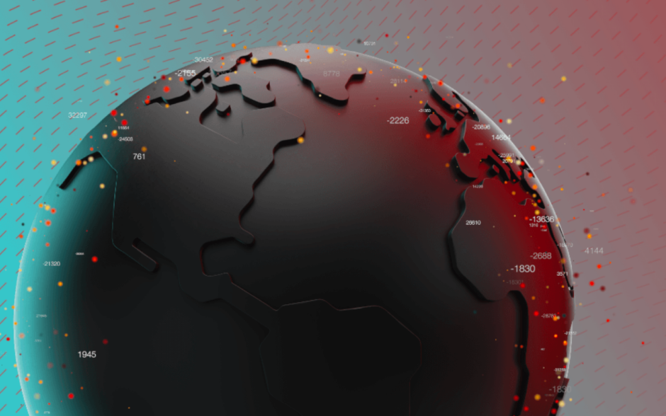 Hitachi Vantara 3D rendered digital globe